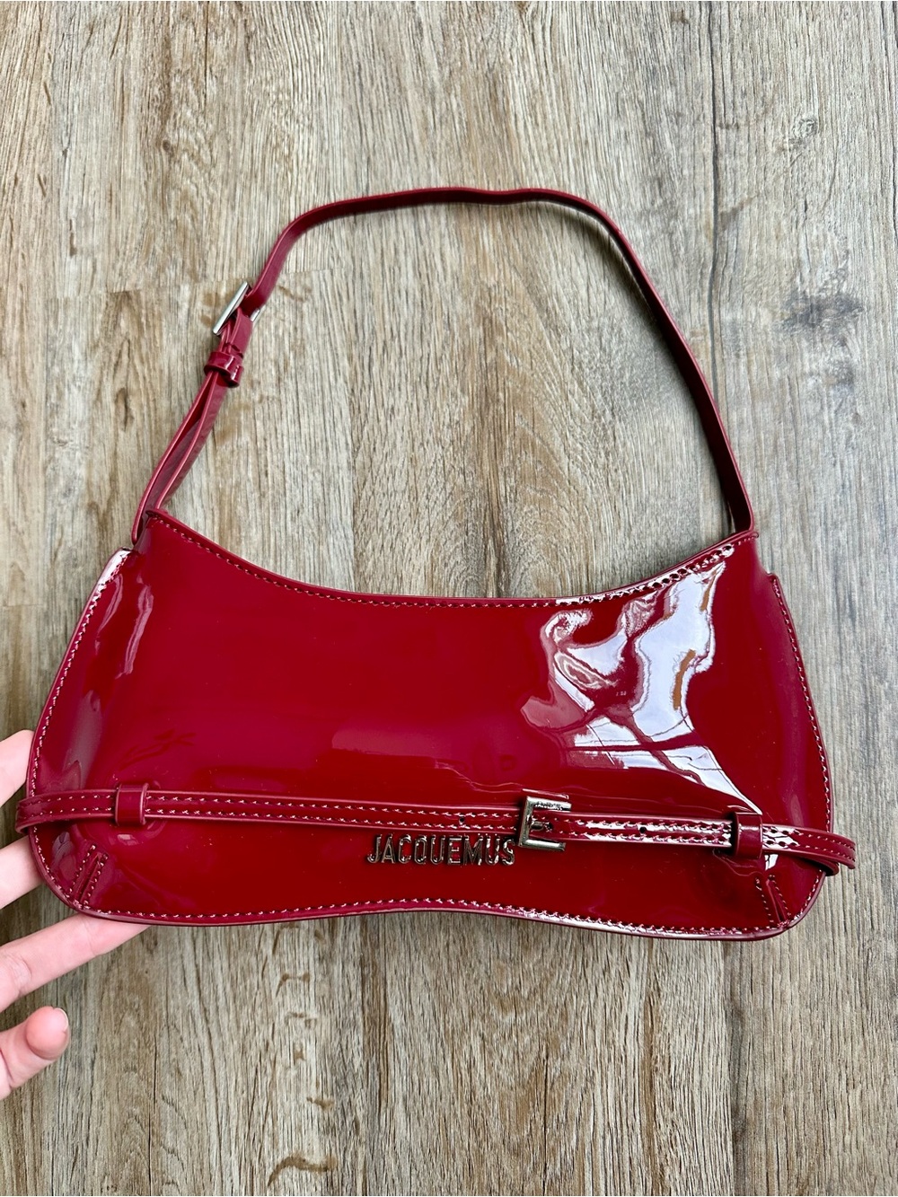 Jacquemus Cherry Red Patent Le Chiquito-Style Shoulder Bag